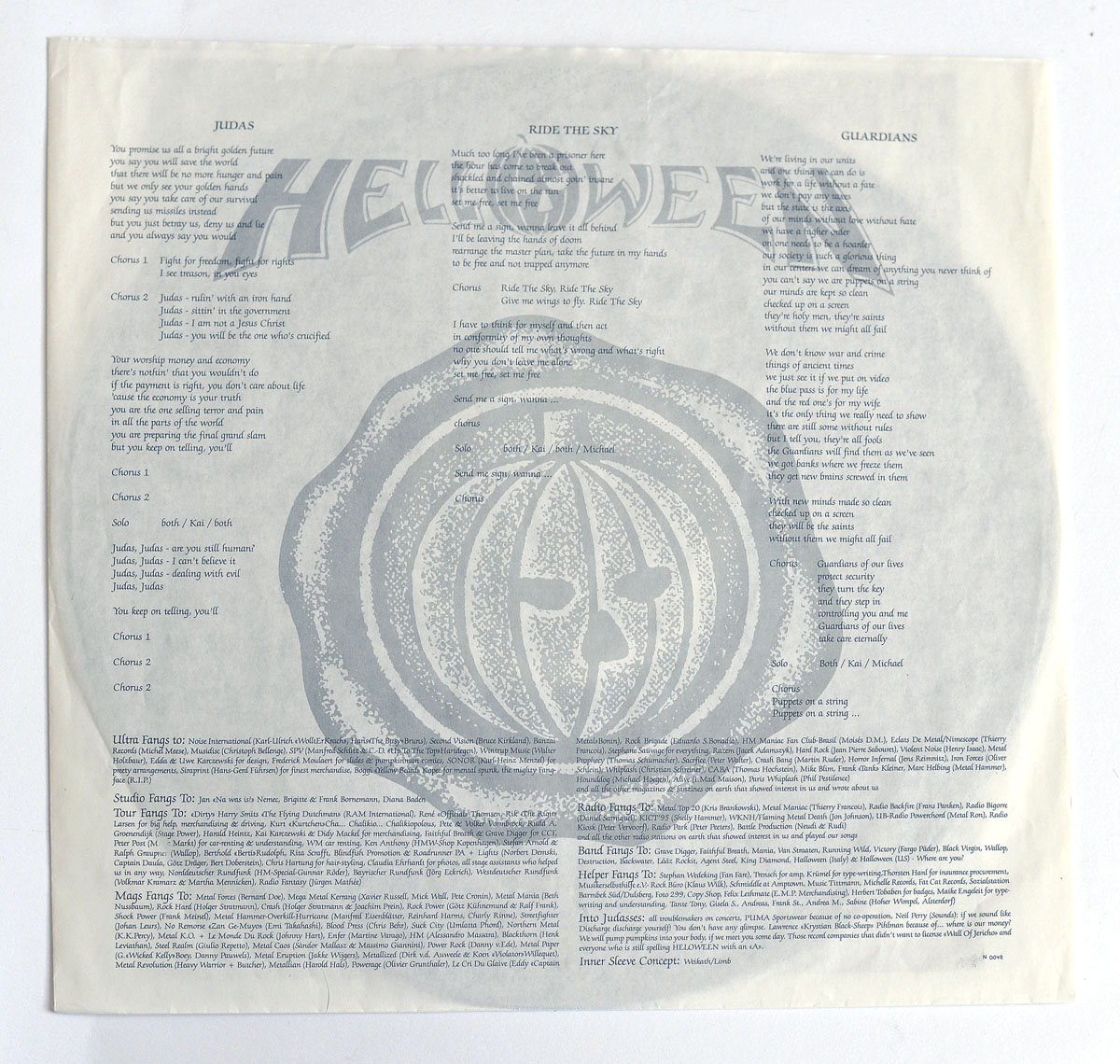 High Resolution Photo #3 HELLOWEEN Judas / Ride The Sky / Guardians 